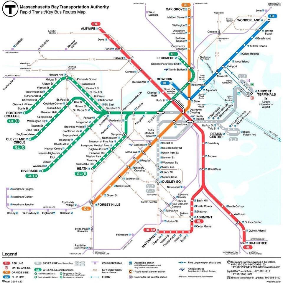 வரைபடம் MBTA
