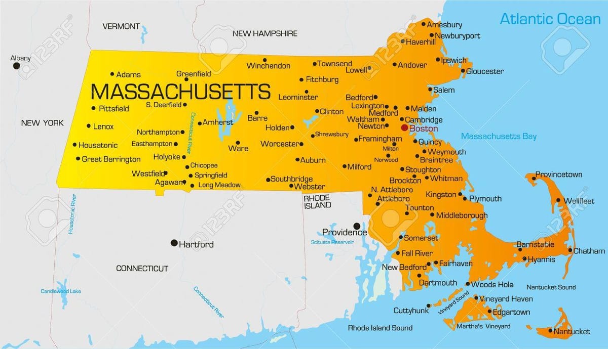Massachuset வரைபடம்