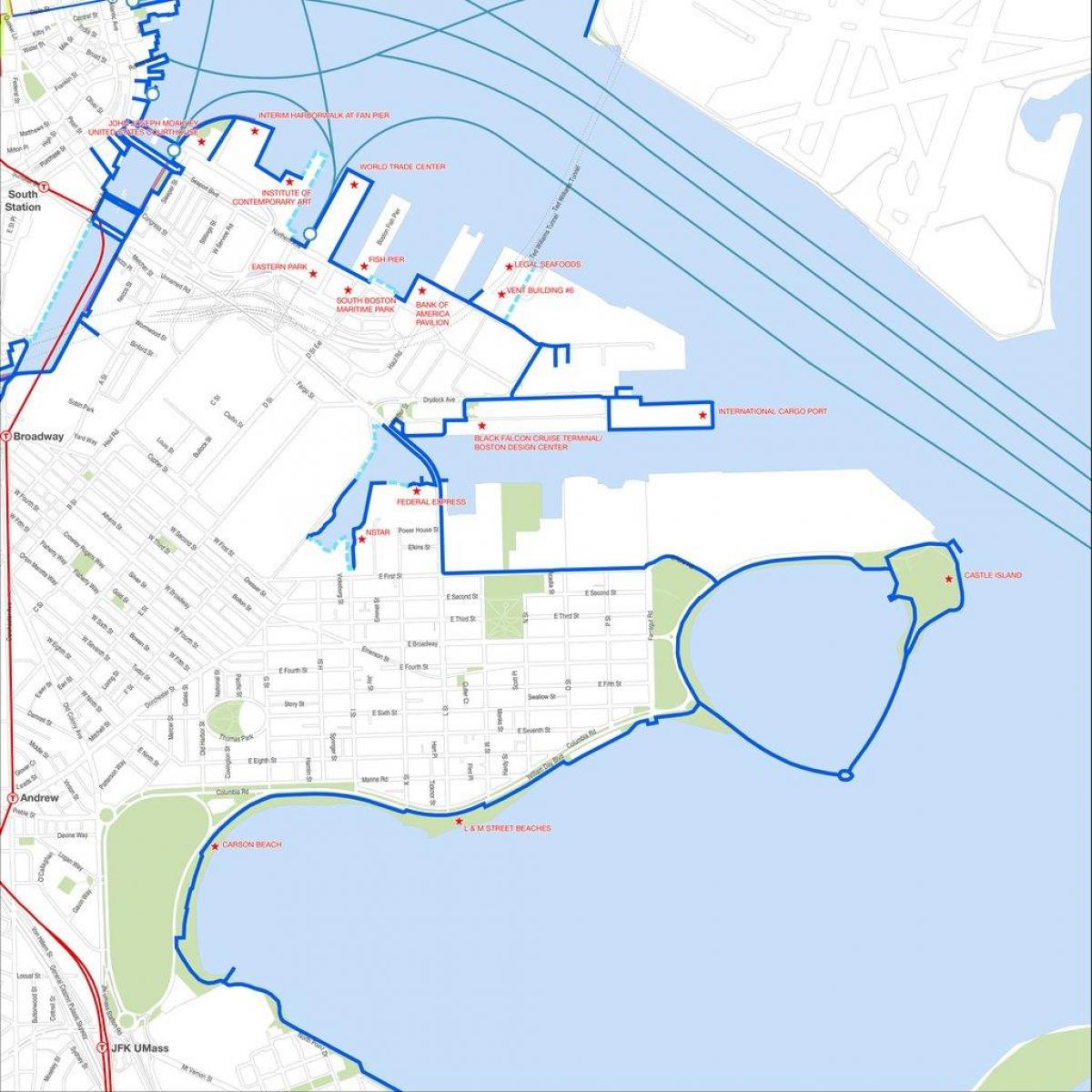 harborwalk பாஸ்டன் வரைபடம்
