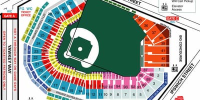 Fenway இருக்கை வரைபடம்